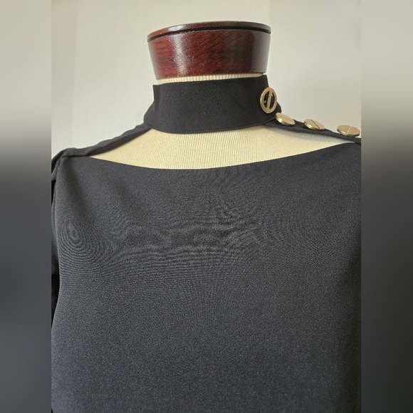 Jennifer By Design Club Blackfiyyed Choker Dress. Size Small - Picture 4 of 13